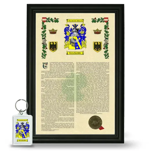 Bretschneider Framed Armorial History and Keychain - Black