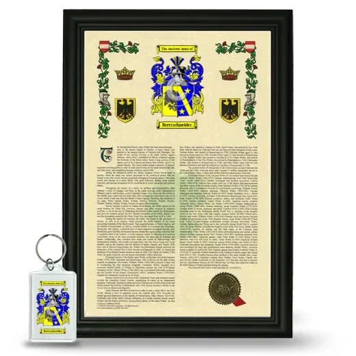 Brettschneider Framed Armorial History and Keychain - Black