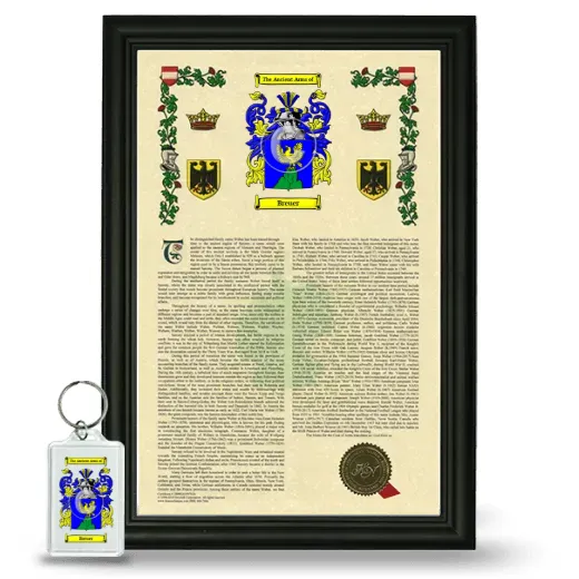 Breuer Framed Armorial History and Keychain - Black