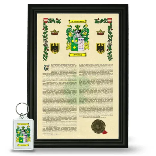 Breuning Framed Armorial History and Keychain - Black