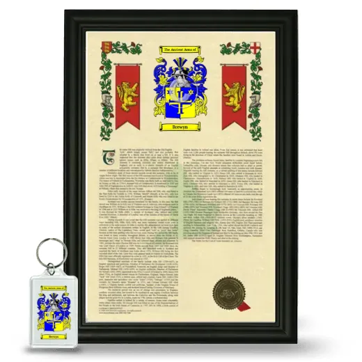Brewyn Framed Armorial History and Keychain - Black