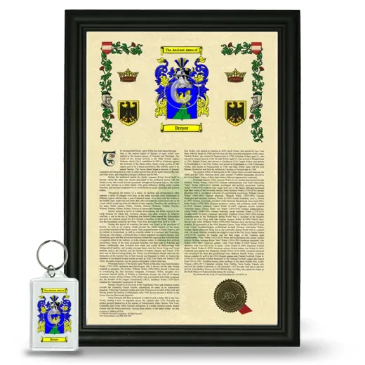 Breyer Framed Armorial History and Keychain - Black