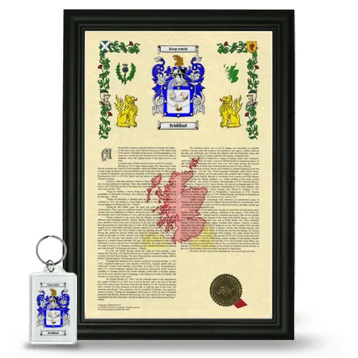 Briddind Framed Armorial History and Keychain - Black