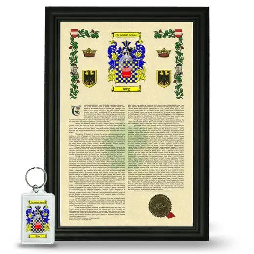Brieg Framed Armorial History and Keychain - Black