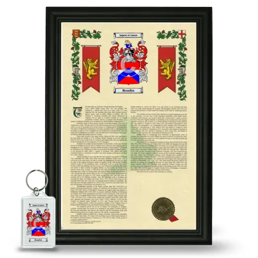 Broadus Framed Armorial History and Keychain - Black