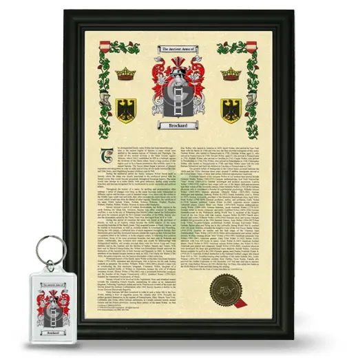 Brockard Framed Armorial History and Keychain - Black