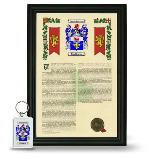 Brockington Framed Armorial History and Keychain - Black