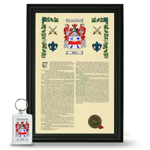 Brocq Framed Armorial History and Keychain - Black