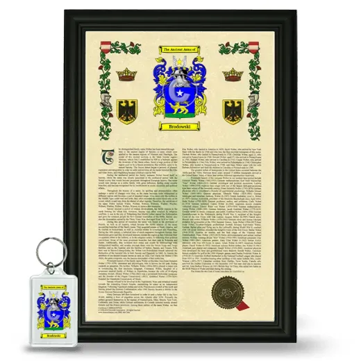Brodowski Framed Armorial History and Keychain - Black