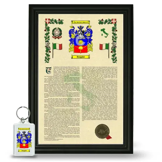 Broggini Framed Armorial History and Keychain - Black