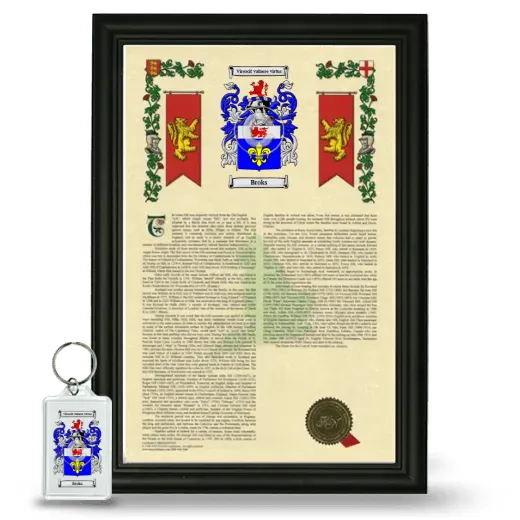 Broks Framed Armorial History and Keychain - Black