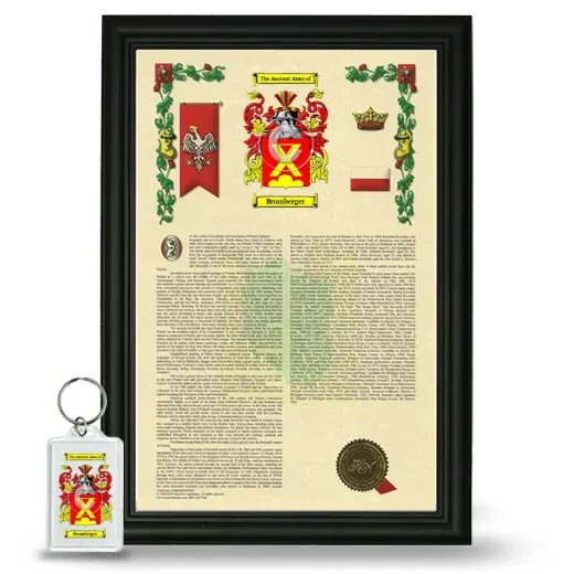 Bromberger Framed Armorial History and Keychain - Black