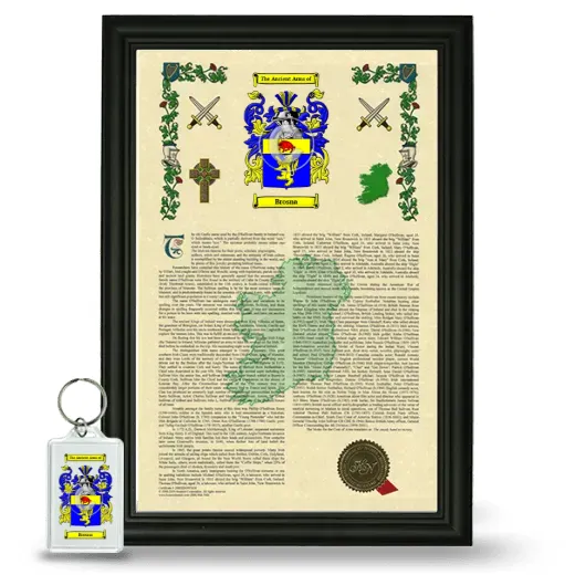 Brosna Framed Armorial History and Keychain - Black