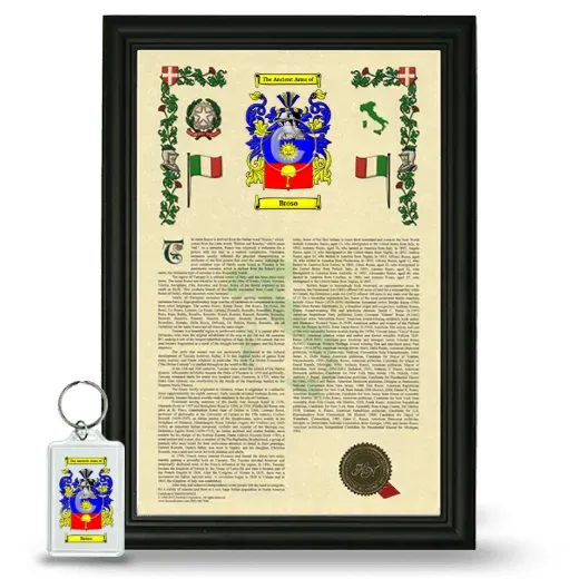 Broso Framed Armorial History and Keychain - Black