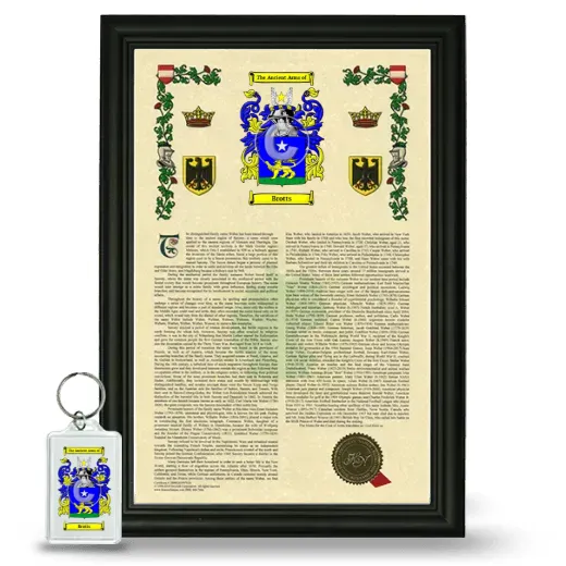 Brotts Framed Armorial History and Keychain - Black