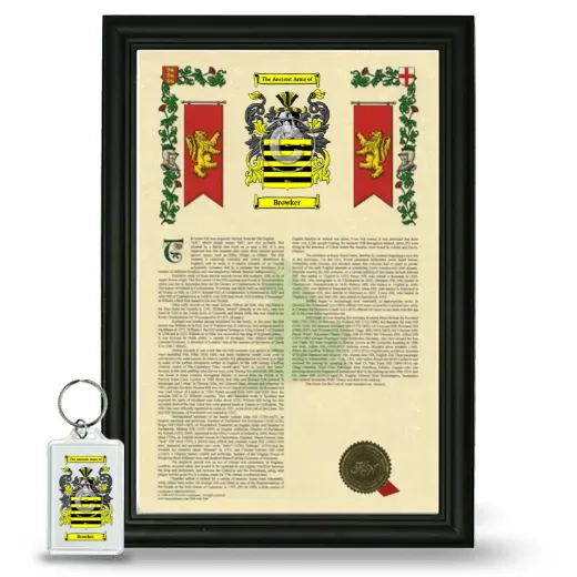 Browker Framed Armorial History and Keychain - Black
