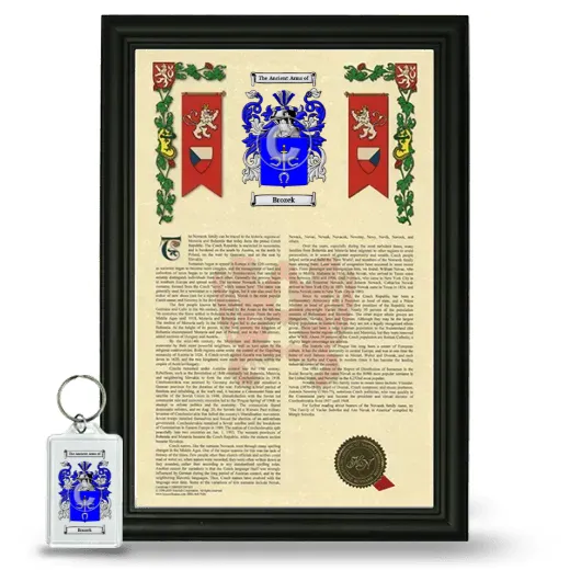 Brozek Framed Armorial History and Keychain - Black