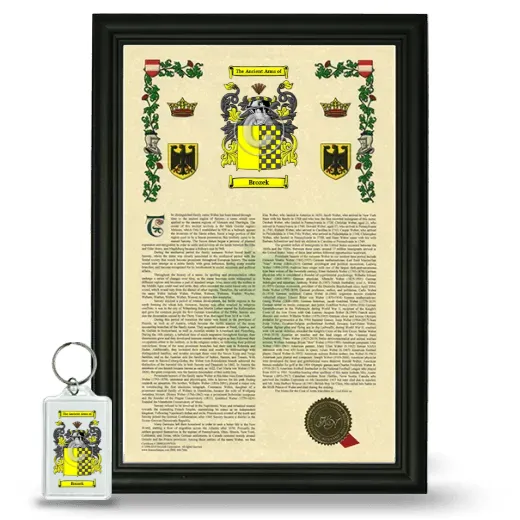 Brozek Framed Armorial History and Keychain - Black