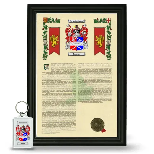 Brudom Framed Armorial History and Keychain - Black