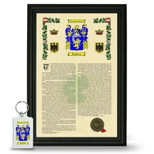 Brugmann Framed Armorial History and Keychain - Black