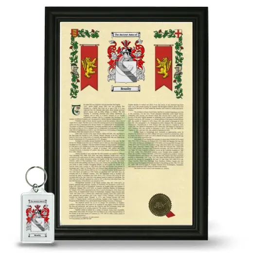 Brunby Framed Armorial History and Keychain - Black