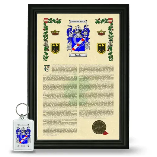 Brunke Framed Armorial History and Keychain - Black