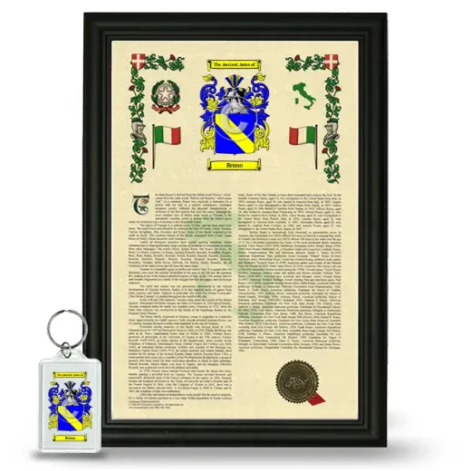 Bruno Framed Armorial History and Keychain - Black
