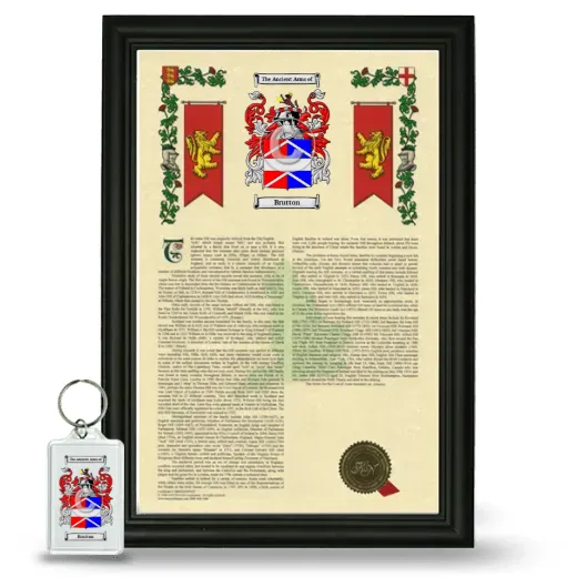 Brutton Framed Armorial History and Keychain - Black