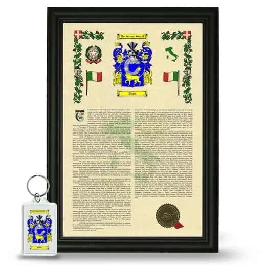 Buas Framed Armorial History and Keychain - Black