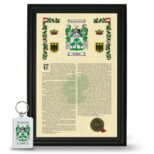 Buchholt Framed Armorial History and Keychain - Black