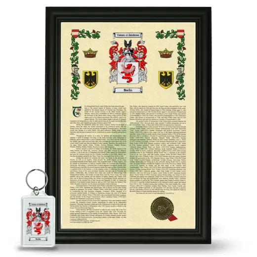 Bucks Framed Armorial History and Keychain - Black