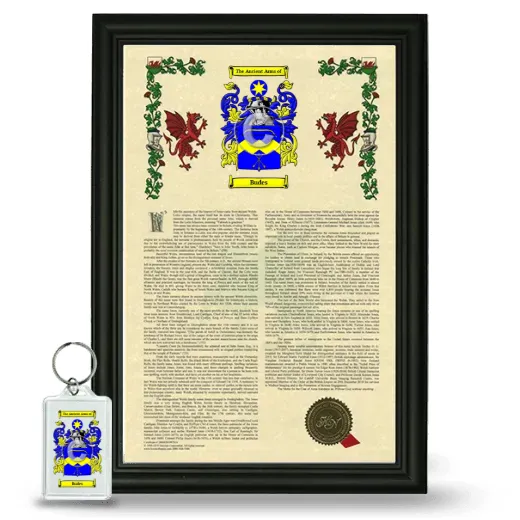 Budes Framed Armorial History and Keychain - Black