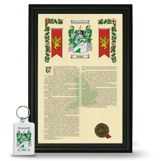 Budgen Framed Armorial History and Keychain - Black