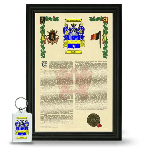 Bueler Framed Armorial History and Keychain - Black