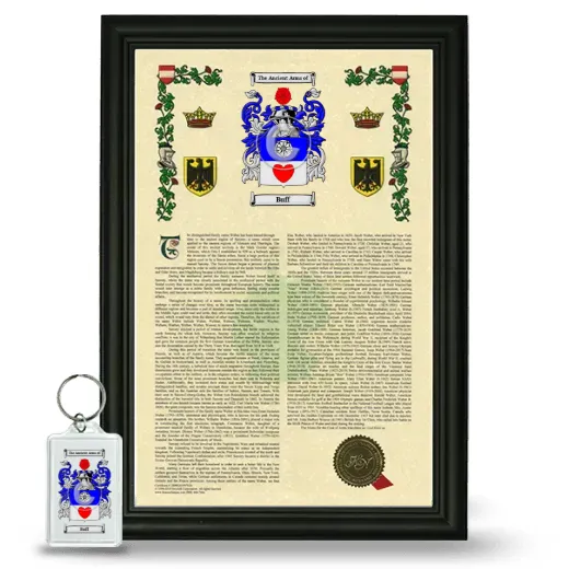 Buff Framed Armorial History and Keychain - Black