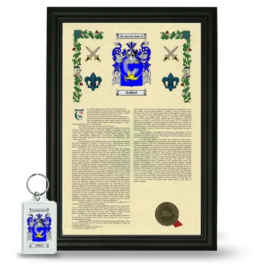 Buffard Framed Armorial History and Keychain - Black