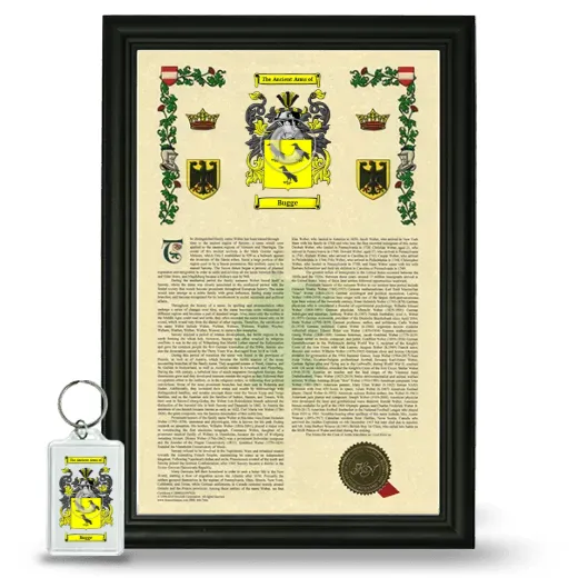 Bugge Framed Armorial History and Keychain - Black