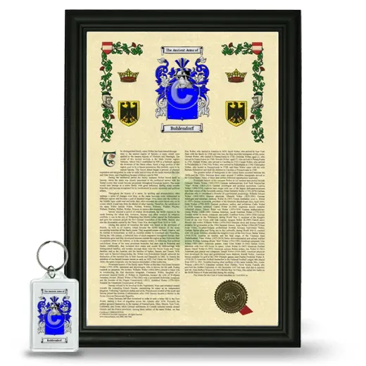 Buhlendorf Framed Armorial History and Keychain - Black