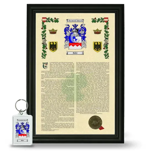Buler Framed Armorial History and Keychain - Black