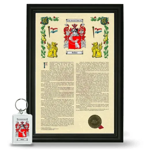 Bulma Framed Armorial History and Keychain - Black