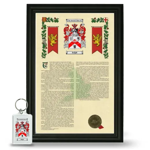 Bulpit Framed Armorial History and Keychain - Black