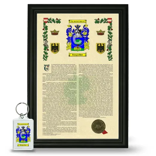 Bumgardner Framed Armorial History and Keychain - Black