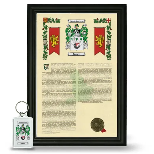 Bunnett Framed Armorial History and Keychain - Black