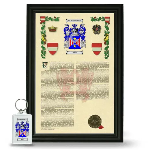 Bunt Framed Armorial History and Keychain - Black