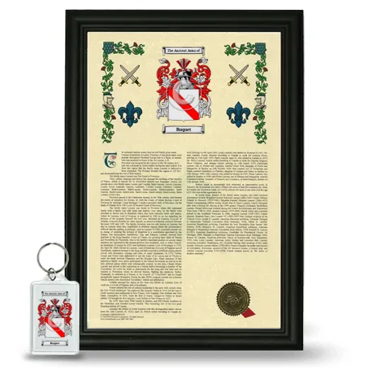 Buquet Framed Armorial History and Keychain - Black