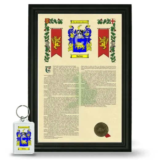 Burbay Framed Armorial History and Keychain - Black