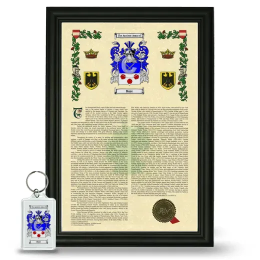 Bure Framed Armorial History and Keychain - Black