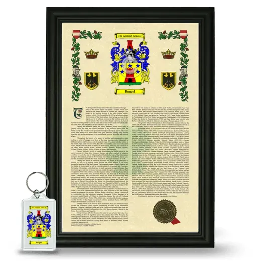 Burgel Framed Armorial History and Keychain - Black