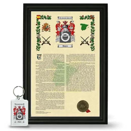 Burgos Framed Armorial History and Keychain - Black