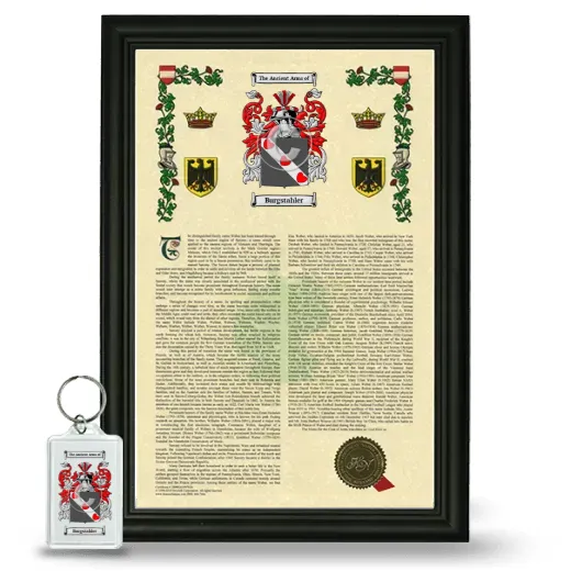 Burgstahler Framed Armorial History and Keychain - Black